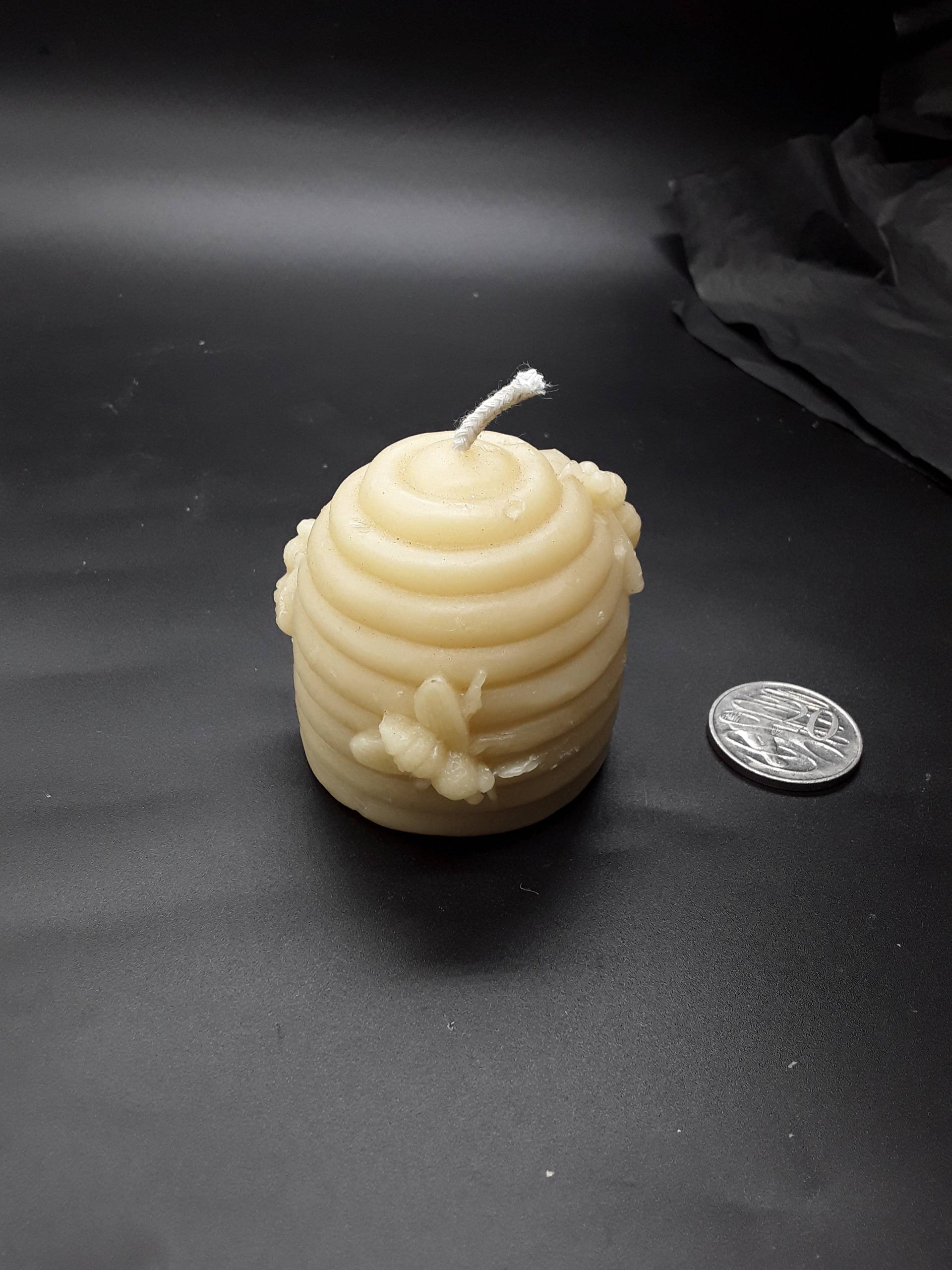 Bee Hive Candle (Beeswax) Beelinda's Bee Hive
